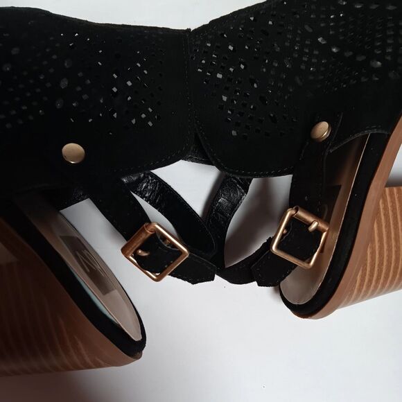 DV Dolce Vita Shoes Block Heel Pump Size 10 Open Peep Toe Cutout - Picture 6 of 16